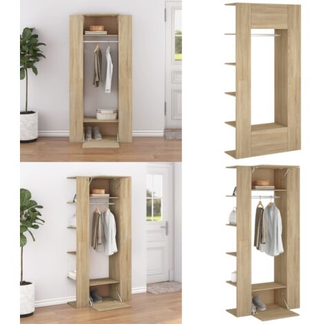 Mobili da Corridoio 2 pz Rovere Sonoma in Legno Multistrato - Armadi da ingresso - Armadi da ingresso in legno