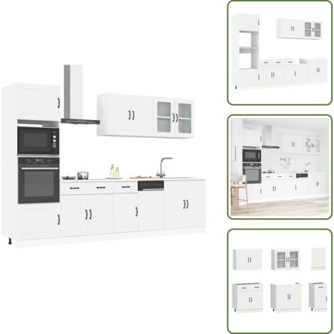 Mobili da cucina in legno - vidaXL Set Mobili da Cucina 7 pz Kalmar Bianco Legno Multistrato - Mobili da cucina con piedini regolabili