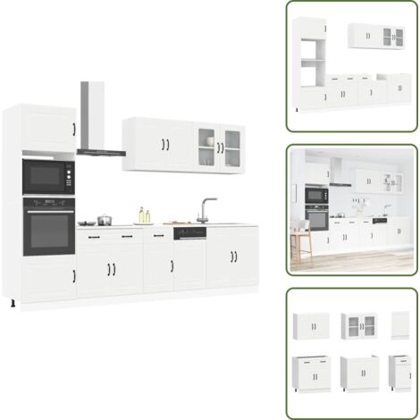 Mobili da cucina in legno - vidaXL Set Mobili da Cucina 7 pz Kalmar Bianco Legno Multistrato - Mobili da cucina multistrato
