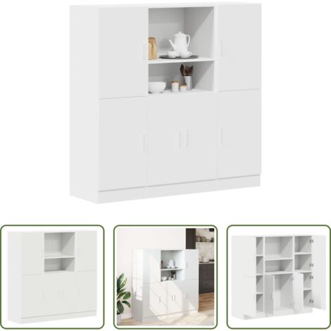 Mobili da cucina -  Set di Mobili da Cucina 3 pz Bianco in Truciolato