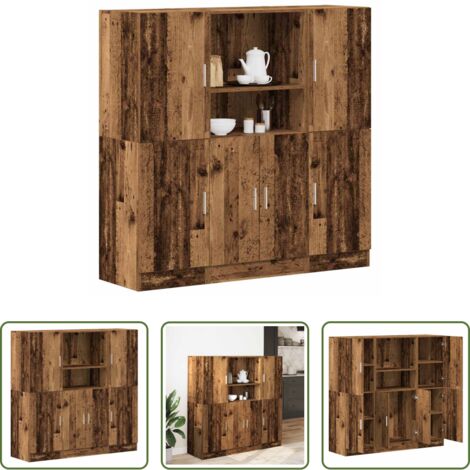 Mobili da cucina -  Set di Mobili da Cucina 3 pz Legno Antico in Truciolato