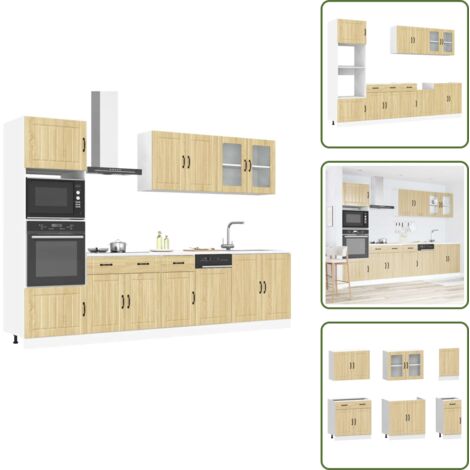 Mobili da cucina - vidaXL Set Mobili da Cucina 7 pz Lucca Rovere Sonoma in Truciolato - Cucina moderna