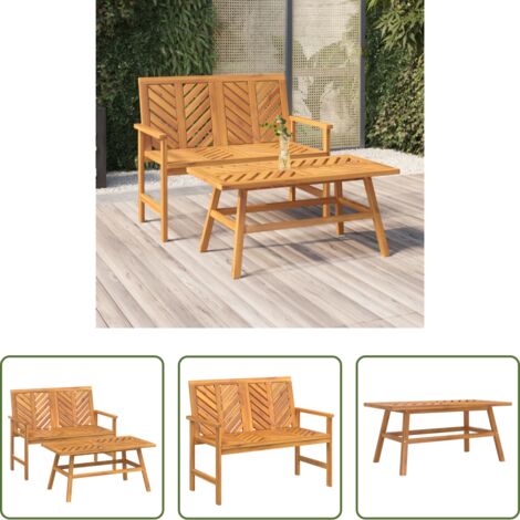 Mobili da esterno -  Set Salotto da Giardino 2 pz in Legno Massello di Acacia