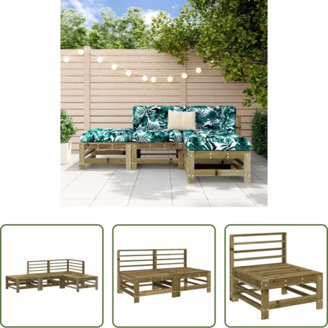 Mobili da esterno -  Set Salotto da Giardino 4 pz in Legno Impregnato di Pino