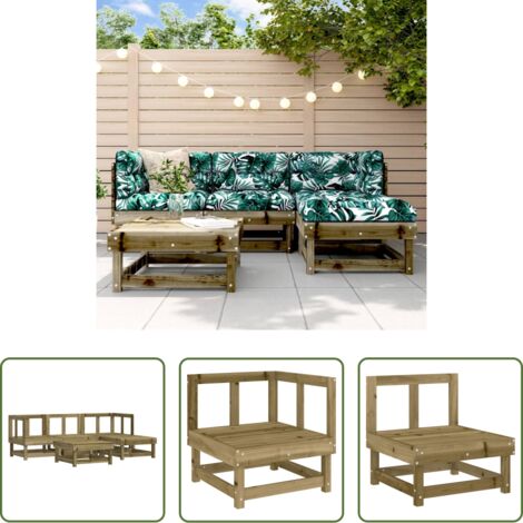 Mobili da esterno -  Set Salotto da Giardino 5 pz in Legno Impregnato di Pino