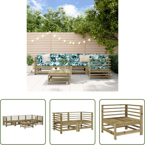 Mobili da esterno -  Set Salotto da Giardino 6 pz in Legno Impregnato di Pino