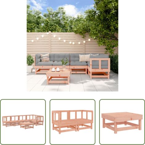 Mobili da esterno -  Set Salotto da Giardino 6 pz in Legno Massello di Douglas
