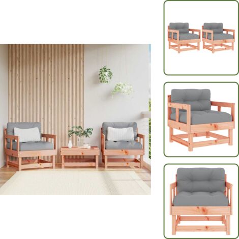Mobili da esterno - vidaXL Sedie da Giardino con Cuscini 2 pz in Legno Massello di Douglas - Seduta esterna