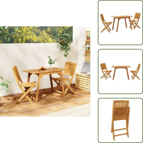 Mobili da esterno - vidaXL Set da balcone 3 pz in Legno Massello di Acacia - Tavolo in acacia