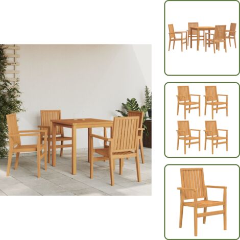 Mobili da esterno - vidaXL Set da Pranzo per Giardino 5 pz in Legno Massello di Teak - Tavolo in teak