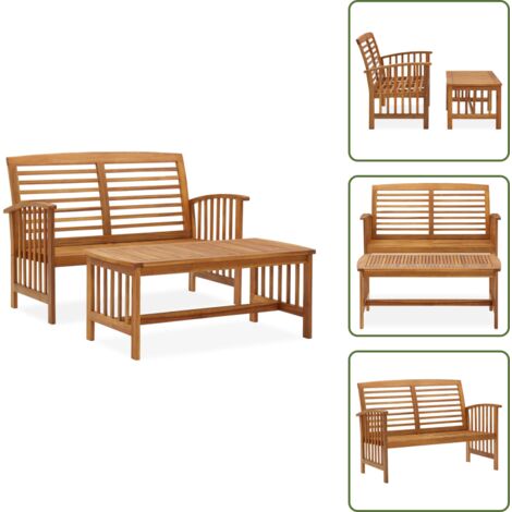 Mobili da esterno - vidaXL Set Divani da Giardino 2 pz in Legno Massello di Acacia - Divano in legno