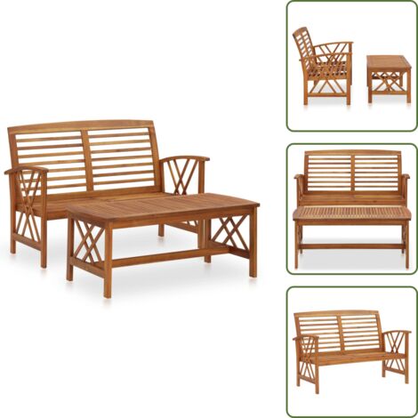 Mobili da esterno - vidaXL Set Divani da Giardino 2 pz in Legno Massello di Acacia - Divano in legno