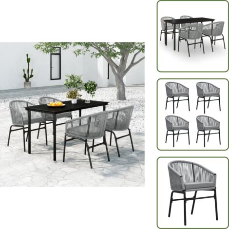 Mobili da esterno - vidaXL Set Mobili da Pranzo per Giardino 5 pz Antracite - Tavolo in vetro