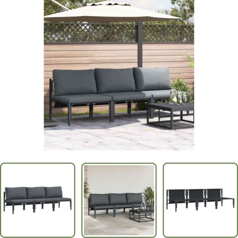 Mobili da giardino -  Mobili da Esterno 3 pcs Antracite 80 x 80 x 71 cm Acciaio