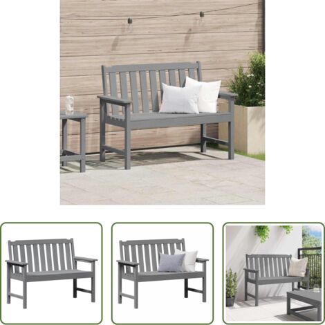 Mobili da giardino moderni -  Panchina da giardino Grigio chiaro 120 x 59 x 88 cm HDPE
