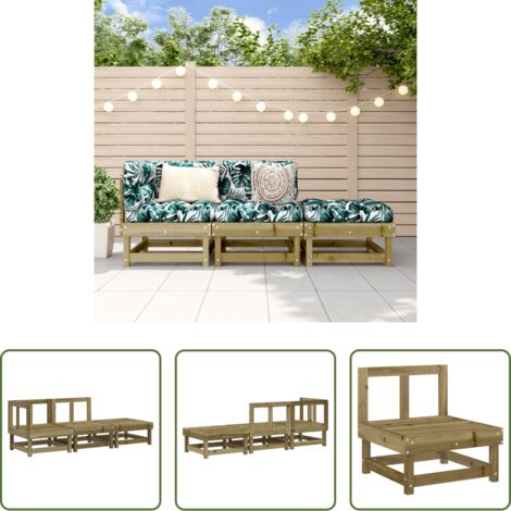 Mobili da giardino -  Set Salotto da Giardino 3 pz in Legno Impregnato di Pino