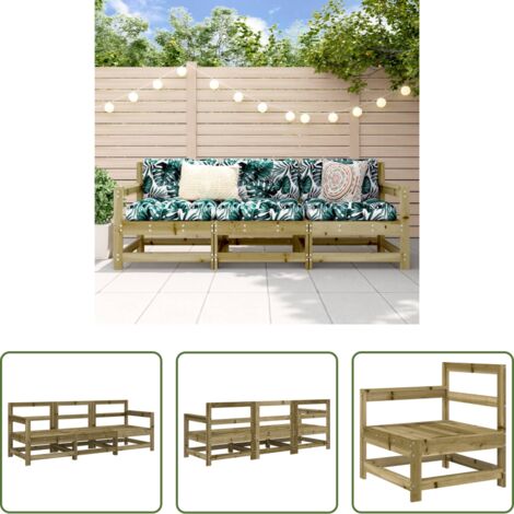 Mobili da giardino -  Set Salotto da Giardino 3 pz in Legno Impregnato di Pino