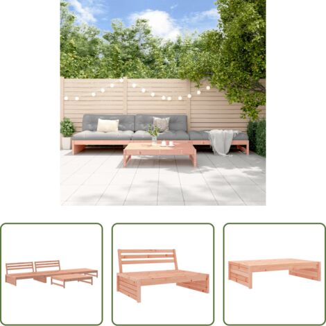 Mobili da giardino -  Set Salotto da Giardino 4 pz in Legno Massello di Douglas