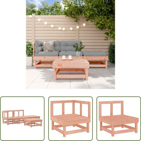 Mobili da giardino -  Set Salotto da Giardino 4 pz in Legno Massello di Douglas
