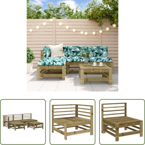 Mobili da giardino -  Set Salotto da Giardino 5 pz in Legno Impregnato di Pino