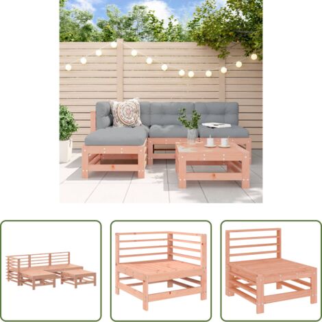 Mobili da giardino -  Set Salotto da Giardino 5 pz in Legno Massello di Douglas