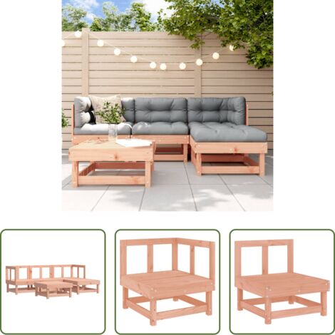Mobili da giardino -  Set Salotto da Giardino 5 pz in Legno Massello di Douglas