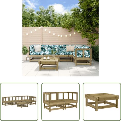 Mobili da giardino -  Set Salotto da Giardino 6 pz in Legno Impregnato di Pino