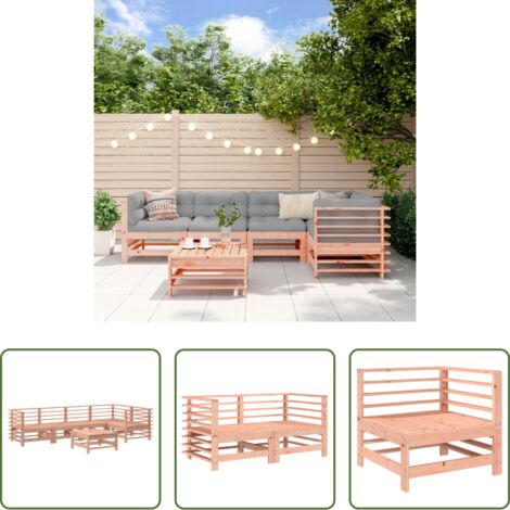 Mobili da giardino -  Set Salotto da Giardino 6 pz in Legno Massello di Douglas