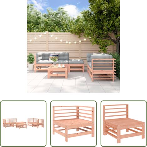 Mobili da giardino -  Set Salotto da Giardino 6 pz in Legno Massello di Douglas
