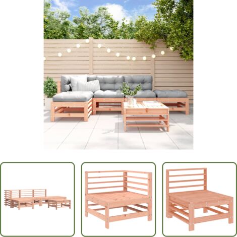 Mobili da giardino -  Set Salotto da Giardino 6 pz in Legno Massello di Douglas