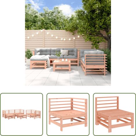 Mobili da giardino -  Set Salotto da Giardino 7 pz in Legno Massello di Douglas