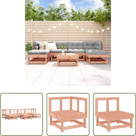 Mobili da giardino -  Set Salotto da Giardino 7 pz in Legno Massello di Douglas