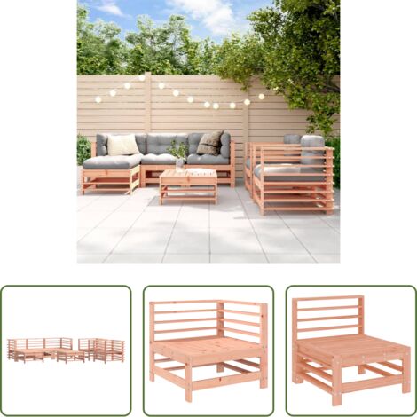 Mobili da giardino -  Set Salotto da Giardino 7 pz in Legno Massello di Douglas