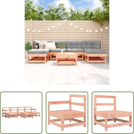 Mobili da giardino -  Set Salotto da Giardino 7 pz in Legno Massello di Douglas