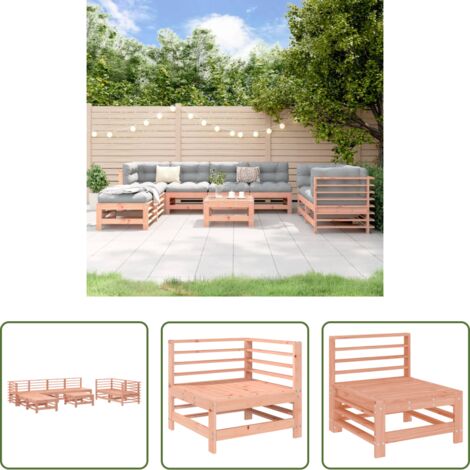 Mobili da giardino -  Set Salotto da Giardino 9 pz in Legno Massello di Douglas