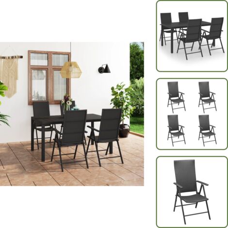 Mobili da giardino - vidaXL Set da Pranzo da Giardino 5 pz Nero - Tavolo in WPC