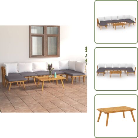 Mobili da giardino - vidaXL Set Divani da Giardino 8 pz con Cuscini in Massello di Acacia - Divano in acacia