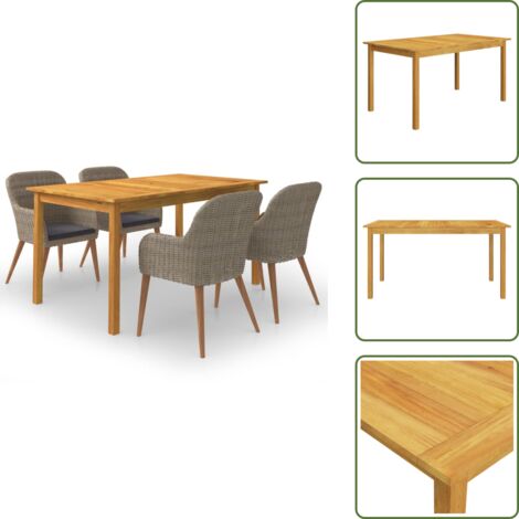 Mobili da giardino - vidaXL Set Mobili da Pranzo per Giardino 5 pz Marrone - Tavolo in legno