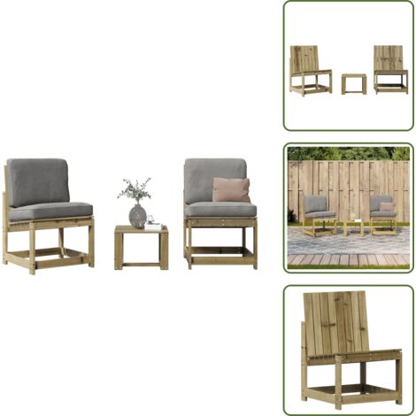Mobili da patio - vidaXL Set Salotto da Giardino 3 pz in Legno Impregnato di Pino - Design a doghe