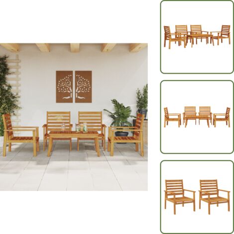 Mobili da patio - vidaXL Set Salotto da Giardino 5 pz in Legno Massello di Acacia - Mobili esterni