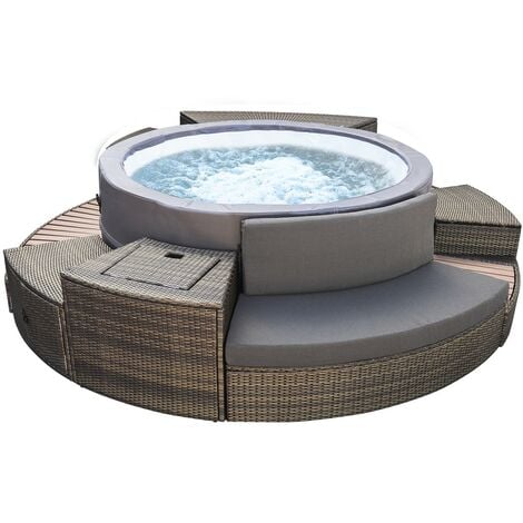 Mobili di design per Spa Vita premium Netspa - Diametro esterno totale con mobili 290cm PVC intrecciato - Set di 5 moduli