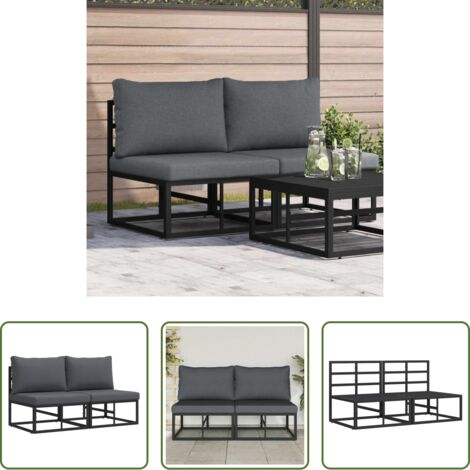 Mobili esterni -  Mobili da Esterno 2 Pezzo Nero e antracite 70 x 71,5 x 71 cm