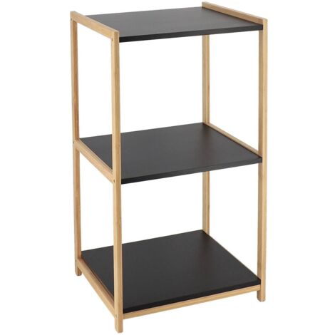Mobili in bambù 3 ripiani in mdf nero - bambù nero - Tendance