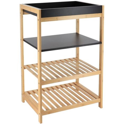 Mobili in bambù mdf 4 ripiani - bambù nero - Tendance