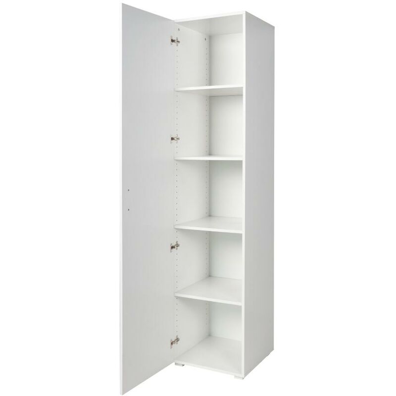 Armoire blanche 1 porte + 4 étagères