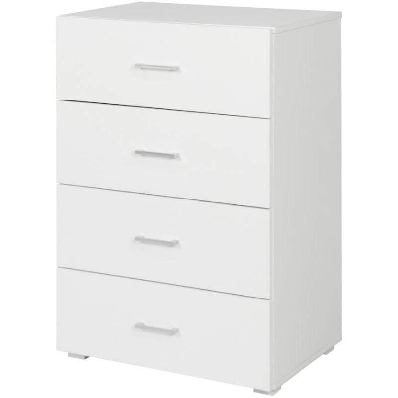 Commode Blanche À 4 Tiroirs