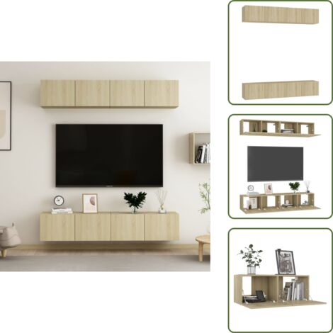 Mobili in legno - vidaXL Mobili TV 4 pz Rovere Sonoma 80x30x30 cm in Legno Multistrato - Armadio TV