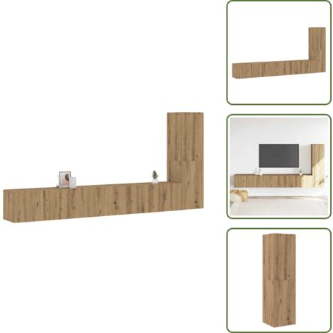 Mobili in legno - vidaXL Mobili TV a Parete 3 pz Rovere Artigianale in Legno Multistrato - Truciolato