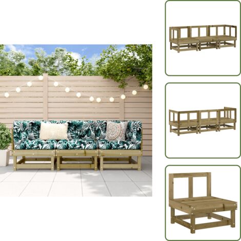 Mobili in legno - vidaXL Set Salotto da Giardino 3 pz in Legno Impregnato di Pino - Salotto esterno