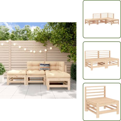 Mobili in legno - vidaXL Set Salotto da Giardino 4 pz in Legno Massello di Pino - Salotto esterno